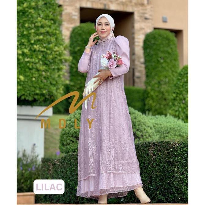 Baju Hari Raya Gamis Wanita Muslim Gaina Dress By Mdly