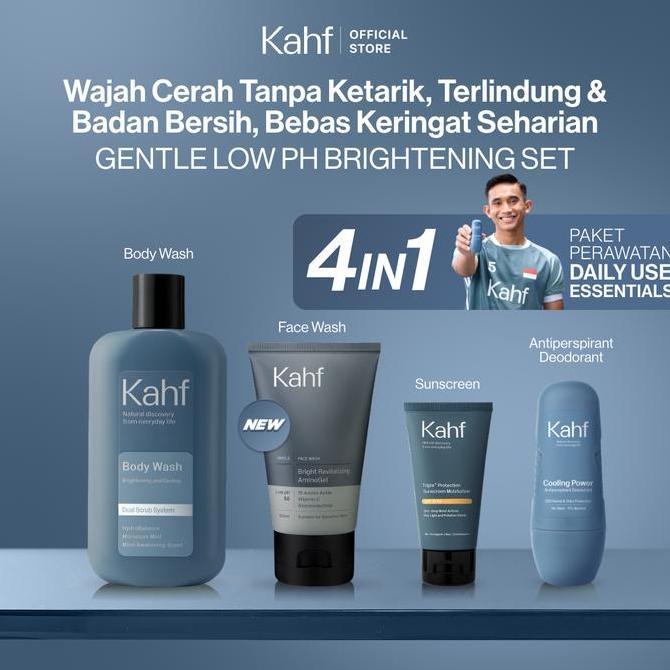 urg.sanvers - earthly allure kahf bundle 4in1 - paket personal care harian: face wash, sunscreen, bo
