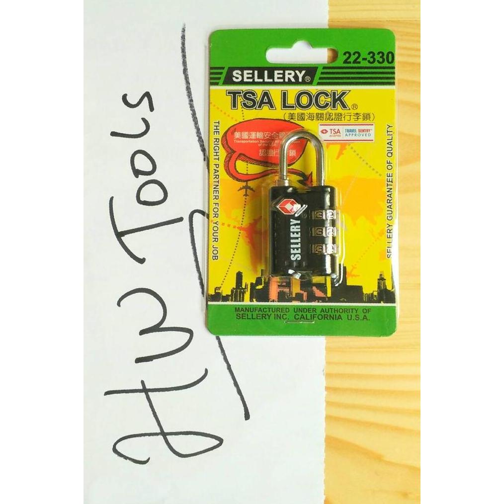 GEMBOK TSA / TSA LOCK 22-330 HITAM SELLERY Promo Premium