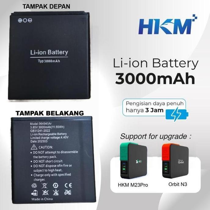 Battery Modem HKM M23 Pro 3mAh Batre MiFi Orbit N3