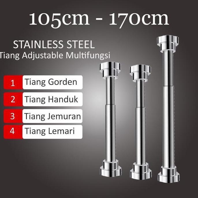 Tiang flexibek gorden, tiang fleksibel stainles , tiang gorden , tiang kolong dapur , tiang jendela
