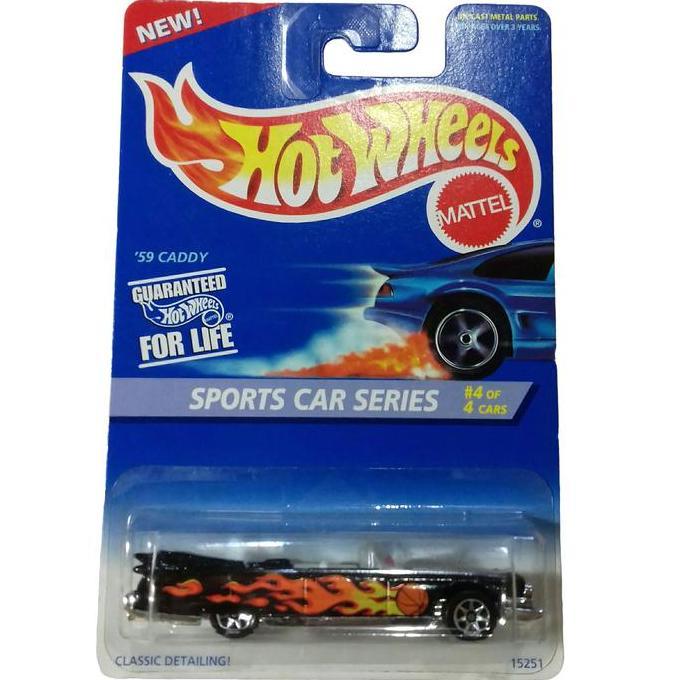 Hot Wheels 59 Caddy Cadillac. Card Sports Car Series Classic Detailing