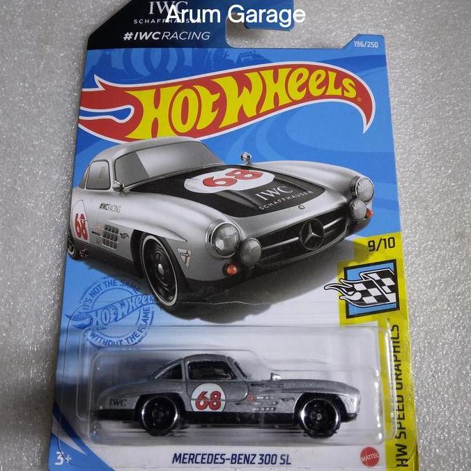Hot Wheels Mercedes Benz 300 SL. Card HW Speed Graphics Series Tahun 2020. IWC Schaffhausen. #IWC Ra