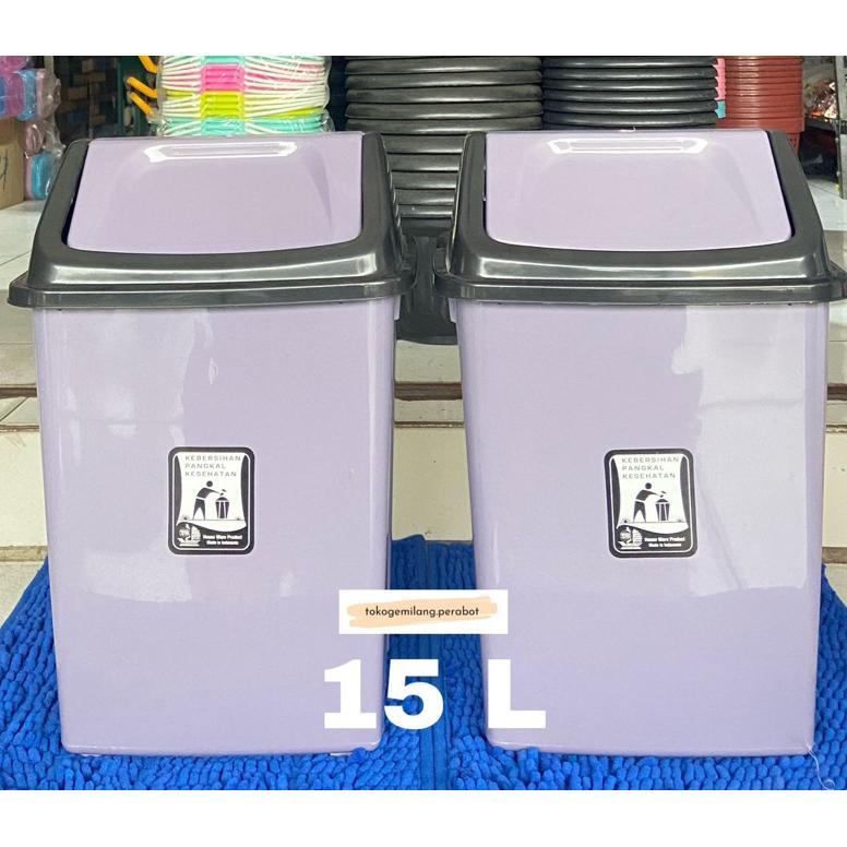 Muntiarashop Tempat Sampah Tutup 15 L / Tempat Sampah Tutup Kotak / Tempat Sampah Tutup Besar / Temp