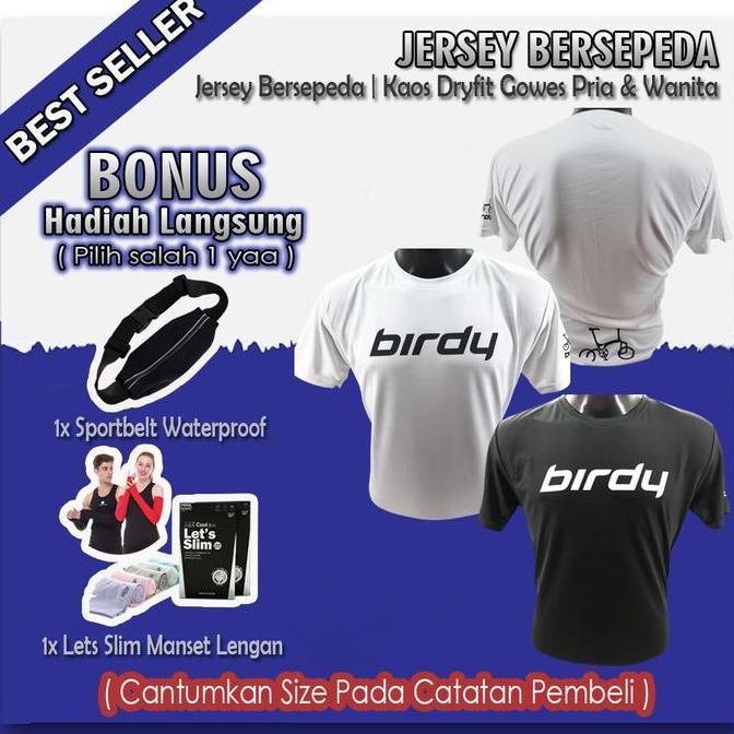 Promo Baju Jersey DRIFIT Sepeda Birdy Pria Wanita Kaos Sepeda Birdy Dry Fit COD