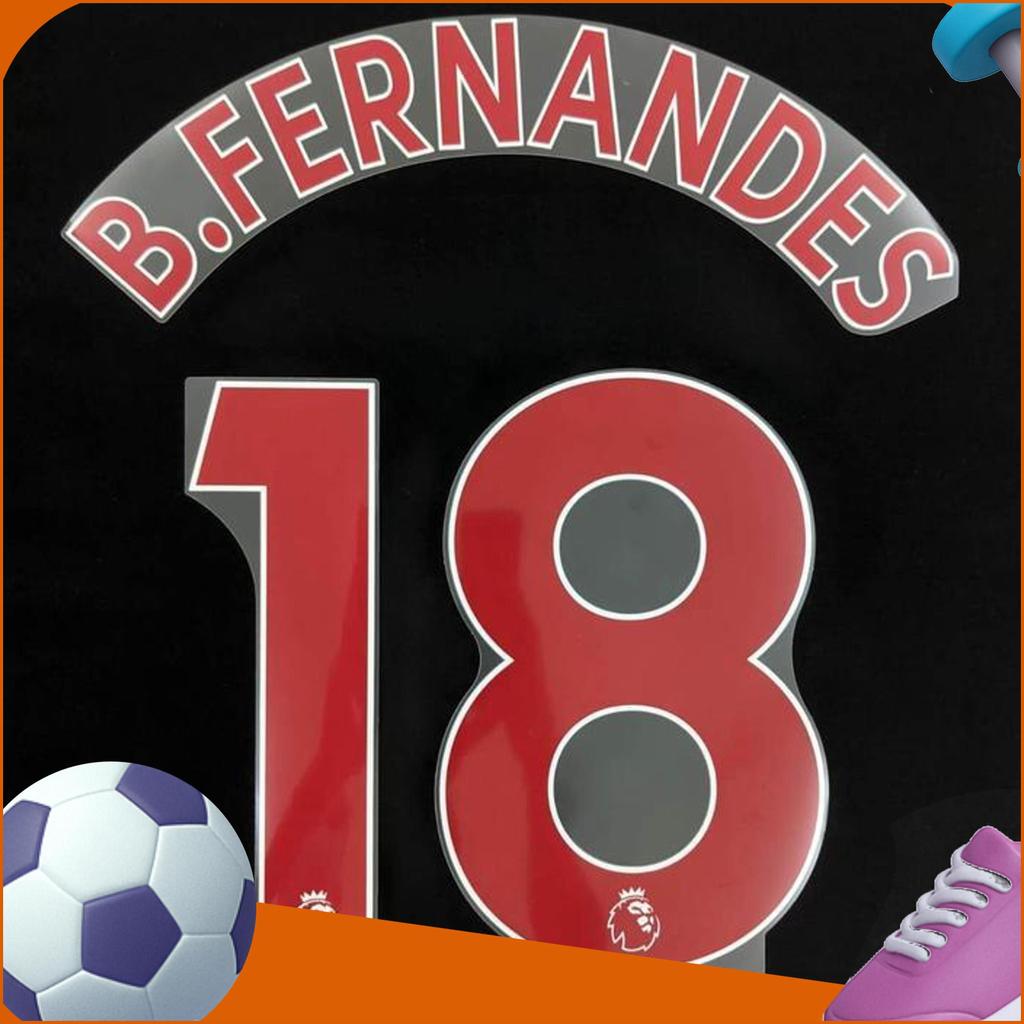 Nns Avery 19-23 / Red = B.Fernandes (18). Original Nameset For Jersey