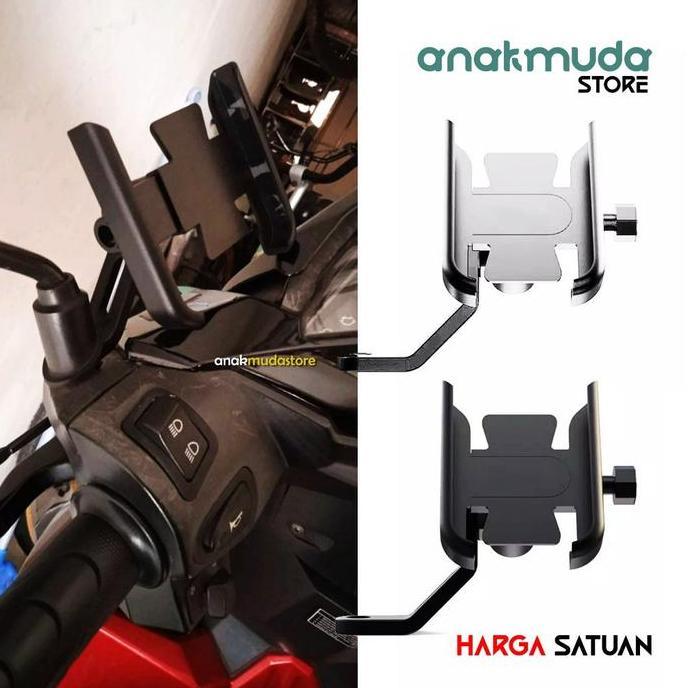 Promo Phone Holder HP Motor Dudukan Handphone Spion Motor Sepeda Stand Honda Yamaha Bracket Grab Goj