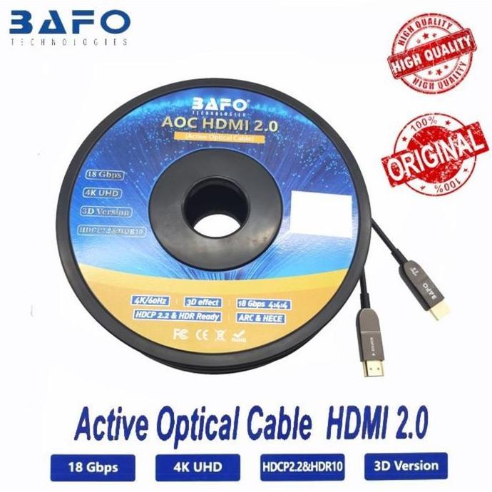 TERMURAH - Cable Hdmi Fiber Optic Fiber Optik 50 Meter FO Bafo Kabel