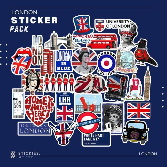 9ganawa - Sticker Pack London | High Quality Vinyl | Stiker Laptop Koper Helm Murah