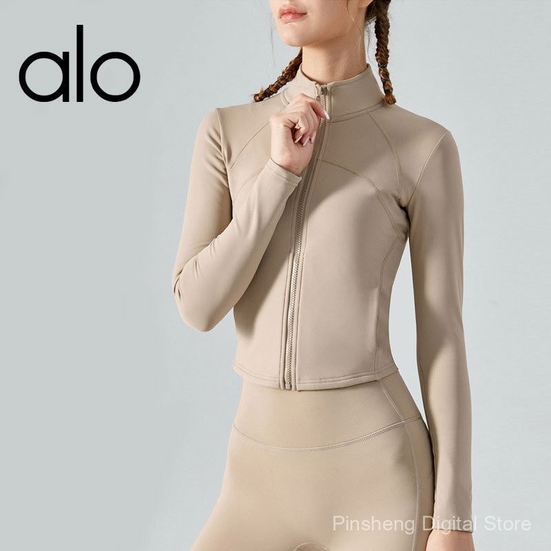 Alo 2026 New Velvet Stand Collar Yoga Jacket Outdoor Leisure Running Sports