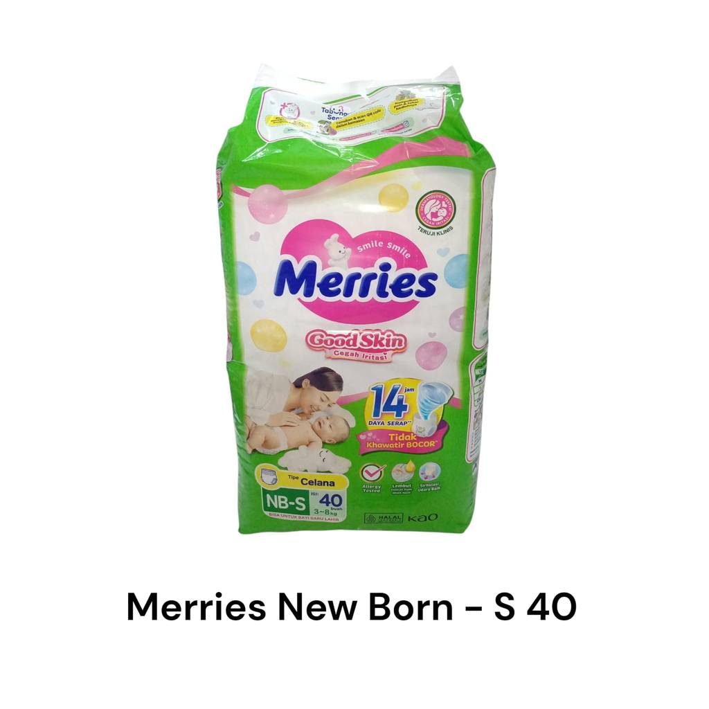 Pampers Merries NB-S Isi 40 | Popok Merries Newborn S 40 Premium Jepang | Merries Baby Diapers NB-S 