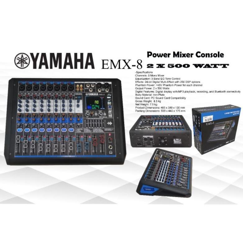 POWER MIXER YAMAHA EMX8 BLUETOOTH USB MP3 MIXER 8 CHANNEL EMX-8