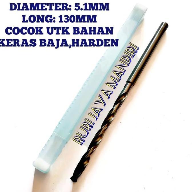 1pcs mata bor carbide long 5.1mm cocok buat bahan keras baja and Harden mata bor baut 10 bukan nachi