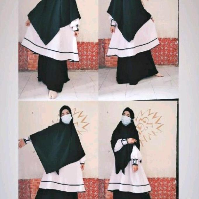 [Gamis Office Hermosa] Gamis Kantor Hitam Putih/Gamis Office Hitam Putih/Gamis Hitam Putih Murah Ori