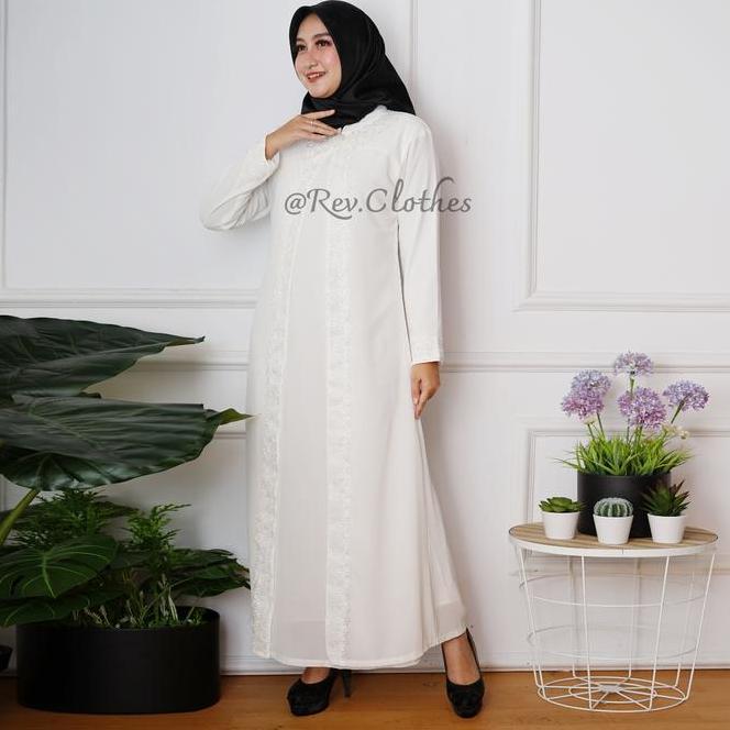 Baju Gamis Wanita Putih Exlusive Gamis Umroh Wanita Muslim Panjang