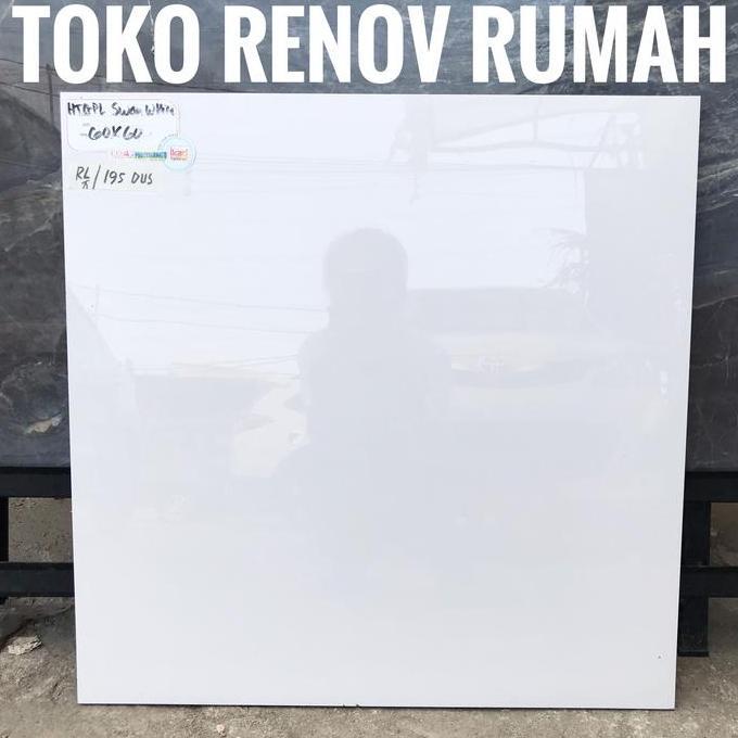 Granit 60x60 putih polos (GLOSSY)/ granit putih polos/granit ikad swan - Available