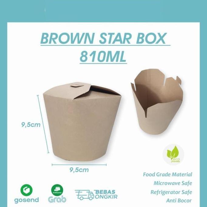 food pail mangkok star box paper kraft rice box catering 550ml 810ml