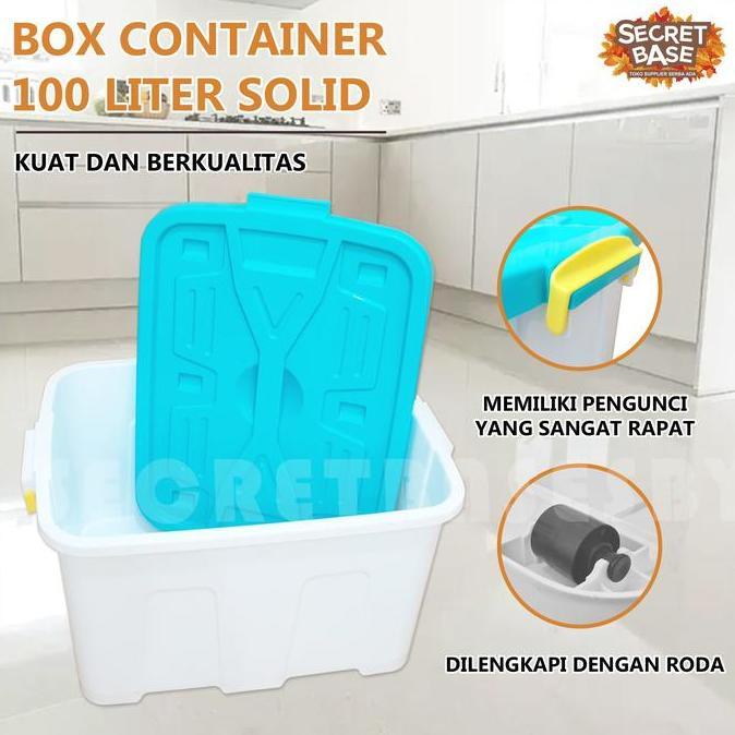 BOX CONTAINER 100 LITER + RODA - Kontainer Box / Container Box