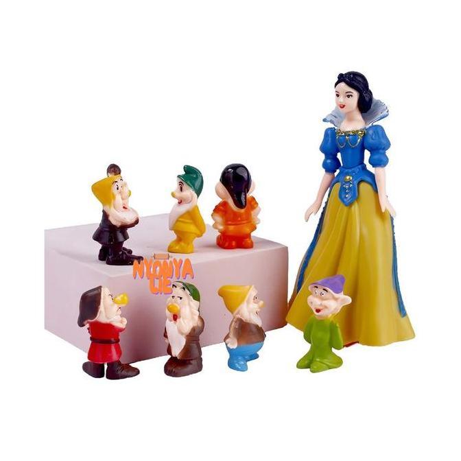 CCA57 Topper Boneka Putri Salju Snow White 7 Kurcaci Dekorasi Kue tar ARG
