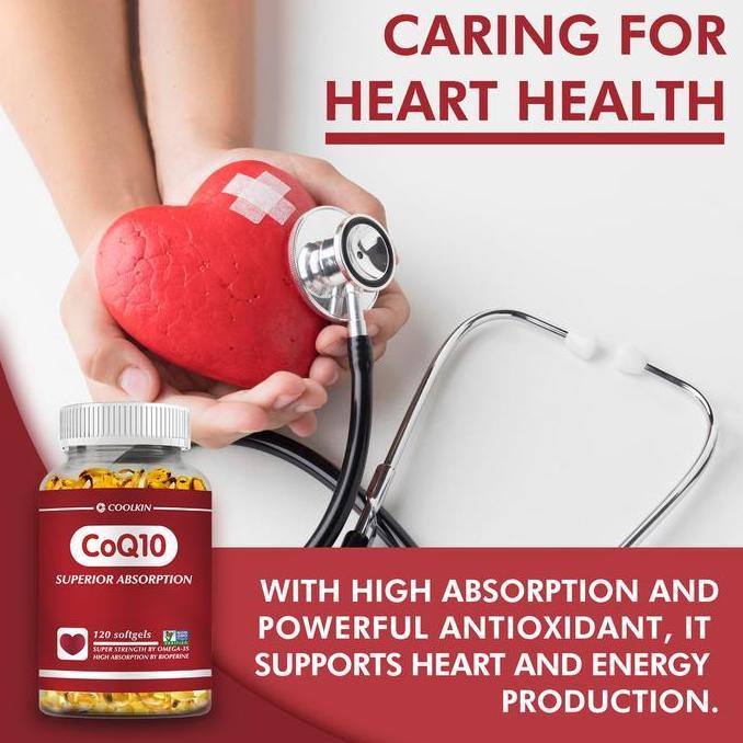 Coolkin-120 Kapsul/Botol-Suplemen Coq10-Non-Gmo-Bahan Alami-Mengandung Coq10, Omega-3, Lesitin Bunga