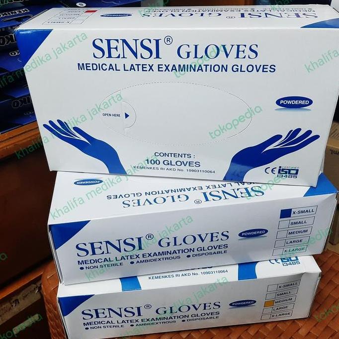 * SARUNG TANGAN SENSI ISI 100 GLOVES LATEX / SARUNG TANGAN KARET SENSI //