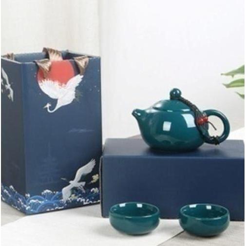 Set Poci Teko Gelas Cangkir Saringan Keramik Teh Tie Kuan Yin