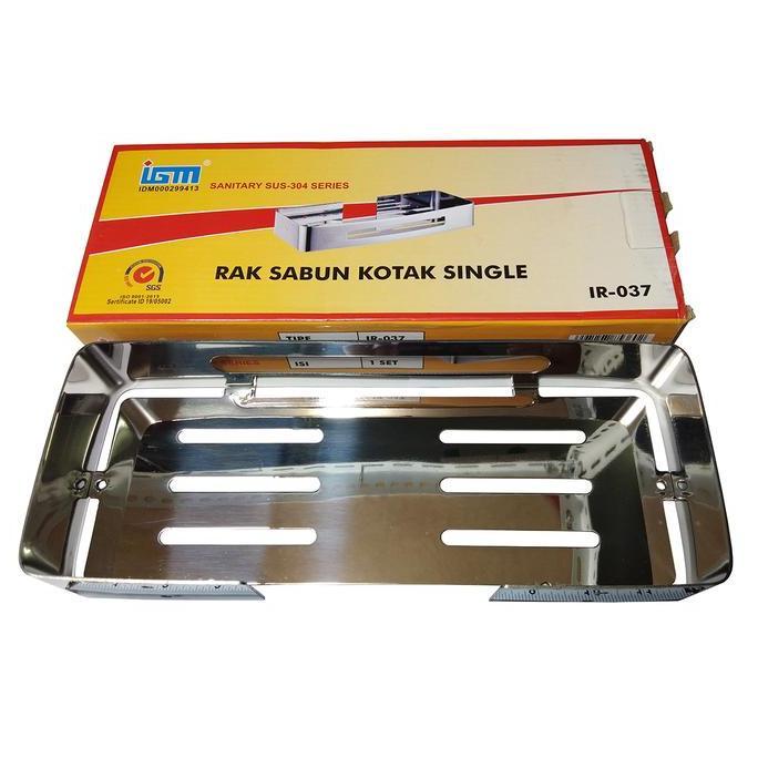SU - Rak Sabun Kamar Mandi Stainless Tempel Dinding Kotak Single IGM IR-037