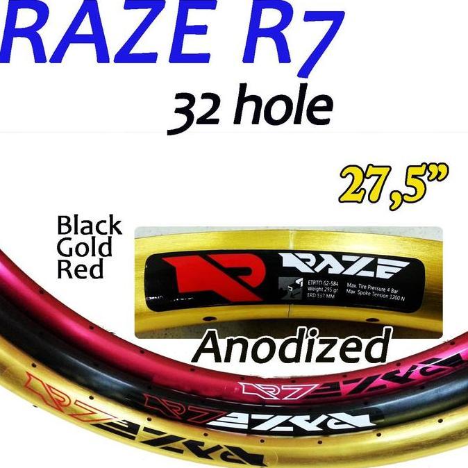 velg sepeda/rims 27.5 mtb raze disc double wall 32H