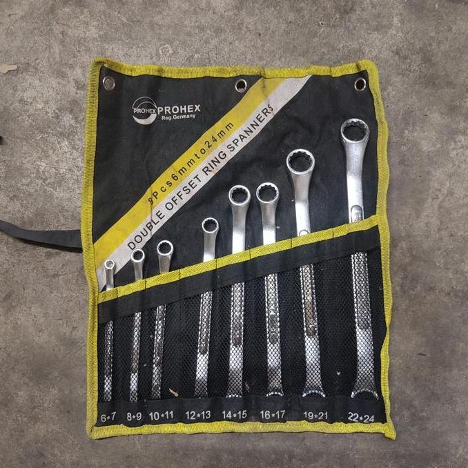 UJ - Kunci Ring Ring Set 8pcs 6-24mm Prohex / Kunci Ring Prohex 1648-002 / Kunci Ring Set Prohex Ger