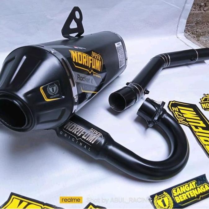 KNALPOT NORIFUMI ROKET 4 FULL BLACK PNP CRF KLX BF/ DTRECKER KLX 150 SM WR GAS BULAT ORIGINAL DAN TE