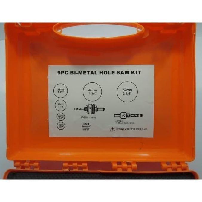 STAMVICK Hole Saw Besi KAYU PVC Set Mata Bor Pelubang Besi 9PC 19-57MM