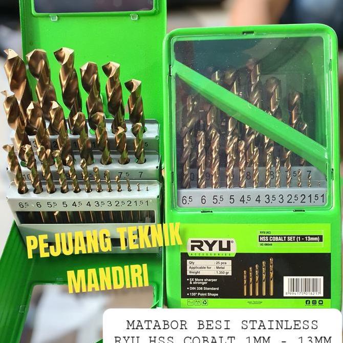 MATA BOR BESI STAINLESS SET RYU HSS COBALT 1 - 13MM / MATABOR BESI RYU