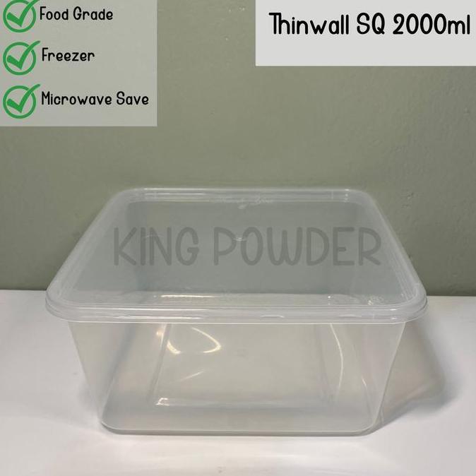 THINWALL SQUARE 2000 ML / KOTAK MAKAN / BOX PLASTIK THIN WALL 2000ML