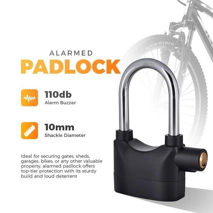 ORIGINAL Gembok Alarm Suara Anti Maling / Gembok Anti Maling/ Gembok Anti Pencuri untuk Mobil Motor