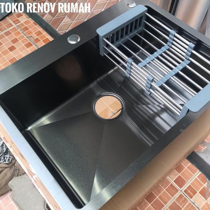 Bak cuci piring hitam1 lubang (KUALITAS PREMIUM)/ kitchen sink hitam