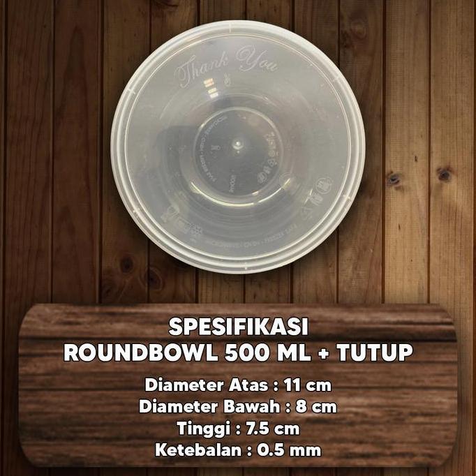Thinwall Mangkok 500ml / Mangkuk Plastik 500 ml / Thinwall Bulat 500ml