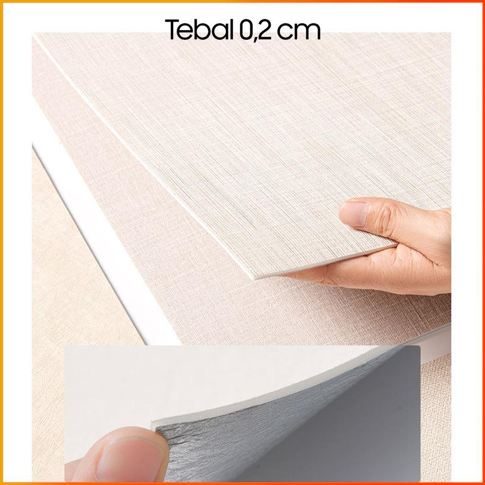 Wallpaper Dinding Linen Premium Tebal Bahan Pvc Roll 280X60 Cm Dekorasi Kamar Anti Lembab
