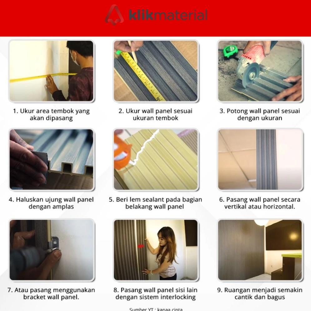 Wpc Wall Panel 4 Meter Wood Panel Dinding Motif Kayu 3D / Fluted Wpc Wall Panel 4 Meter / Wallpanel 