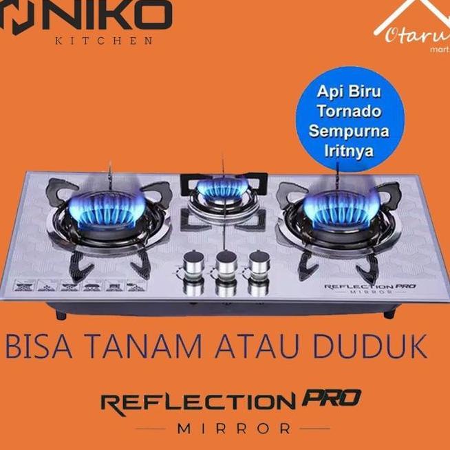 Kompor Tanam Kompor Gas 3 Tungku Niko Reflection Pro