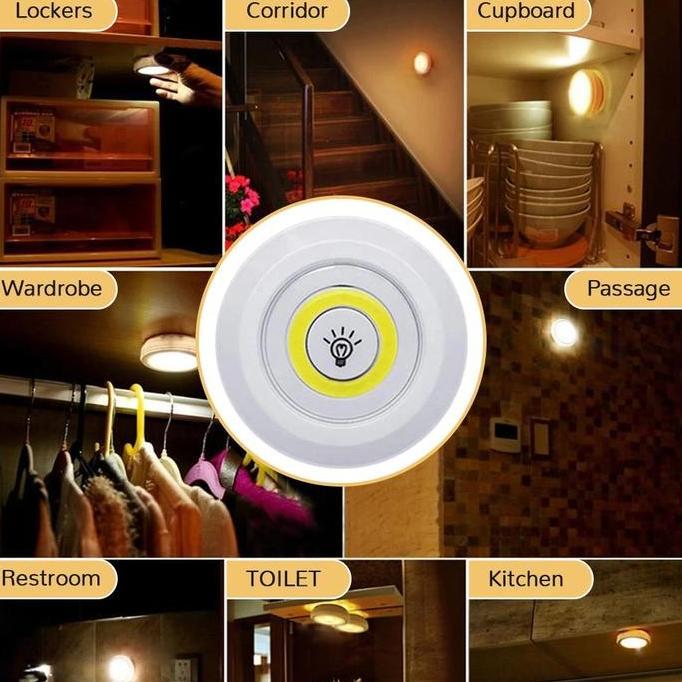 Lampu Kabinet Dapur COB Super Terang Lampu Malam Led Remote Control Nirkabel Led Lamp Kamar