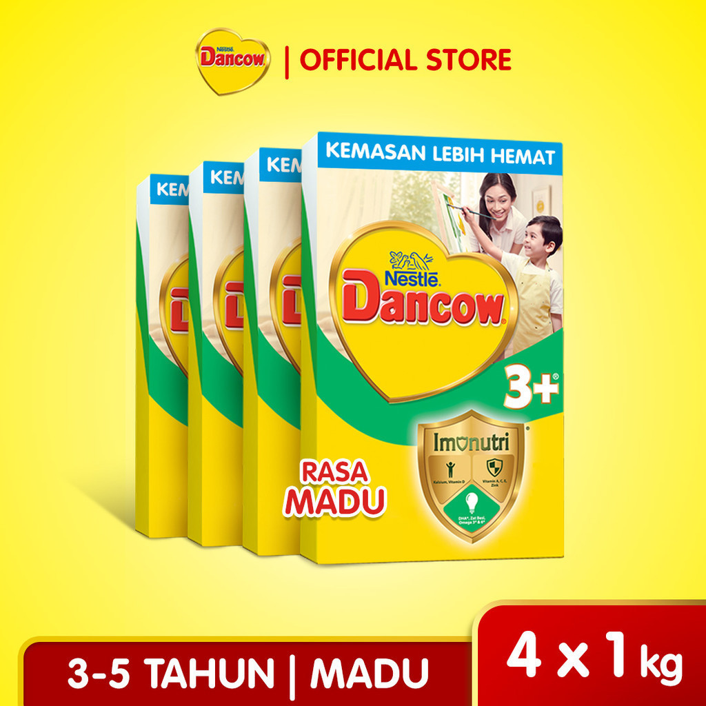 Dancow Monthly Pack - DANCOW 3+ Madu 1Kg x 4