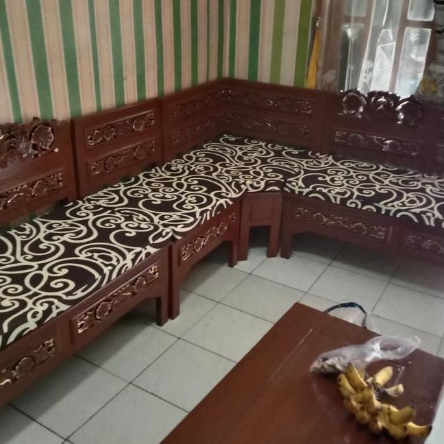 Busa Alas Duduk Kuris Kayu L Kursi Sudut Tebal 5Cm