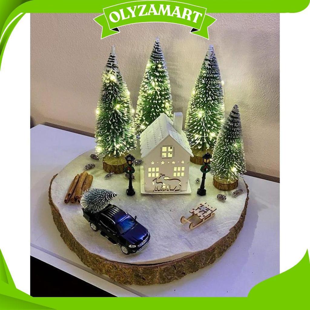 Pohon Natal Mini / Miniatur Pohon Natal Kecil / Snow Powder Christmas / Mini Christmas Tree Ukuran 8