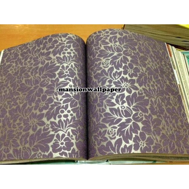 Wallpaper Dinding Bunga Ungu Silver