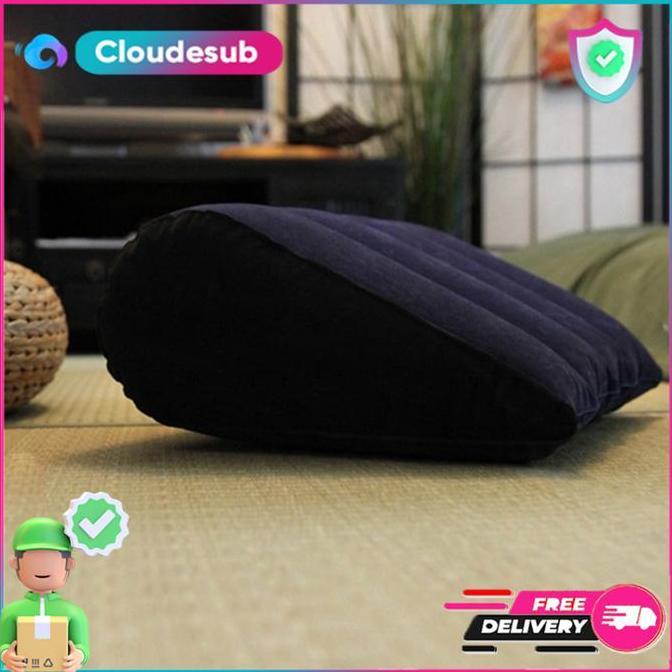 Bantal Bentuk Segitiga Tidur Olahraga Tiup Pompa Waterproof Serbaguna