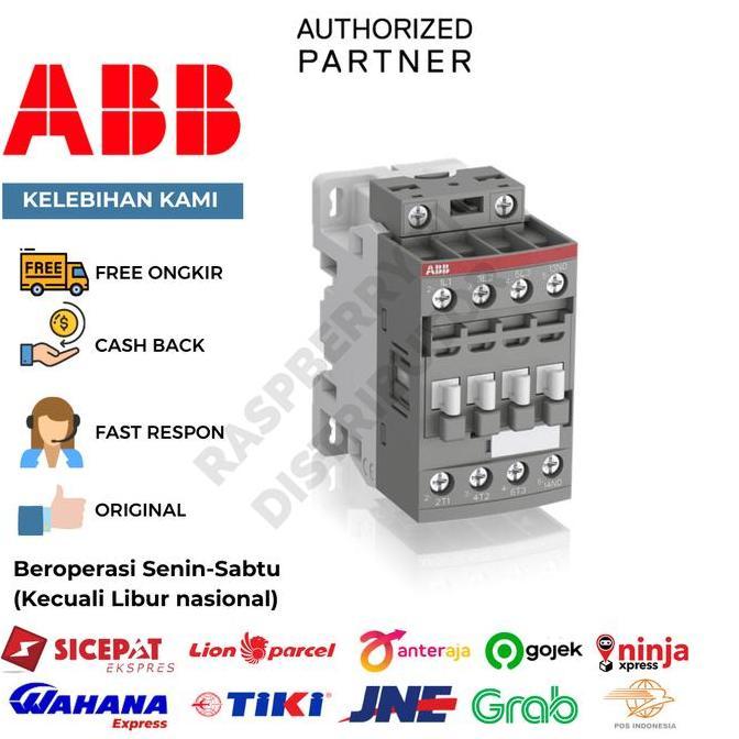 Promo ABB Contactor AF 12-30-10-13 28A 5.5 KW 1NO Coil 100 250VAC/DC Diskon