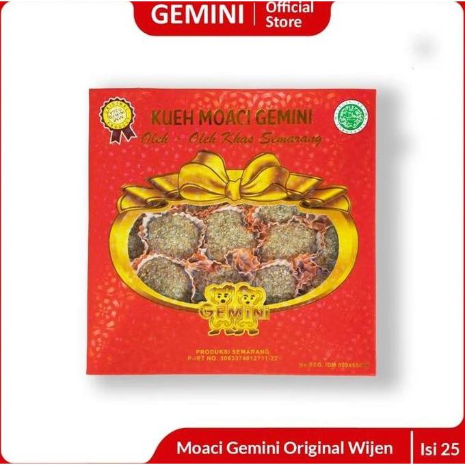 Gemini - Kueh Moaci Gemini Original Wijen & Tepung Isi 25 | Kue Moci Mochi Snack Food Halal ARG
