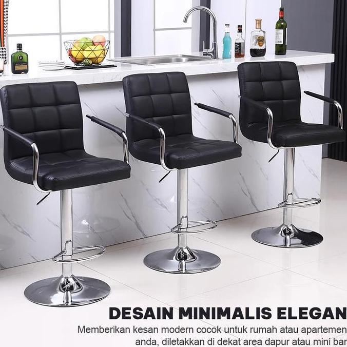 Ramasendang61 - Kursi Bar Putar Hidrolik | Lounge Minimalis Single Seat Counter Berlengan