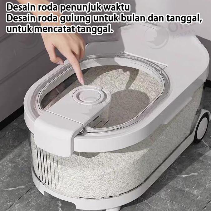Dispenser Beras Transparan 11KG Tempat Beras Tempat Penyimpanan Tepung / Biji-Bijian