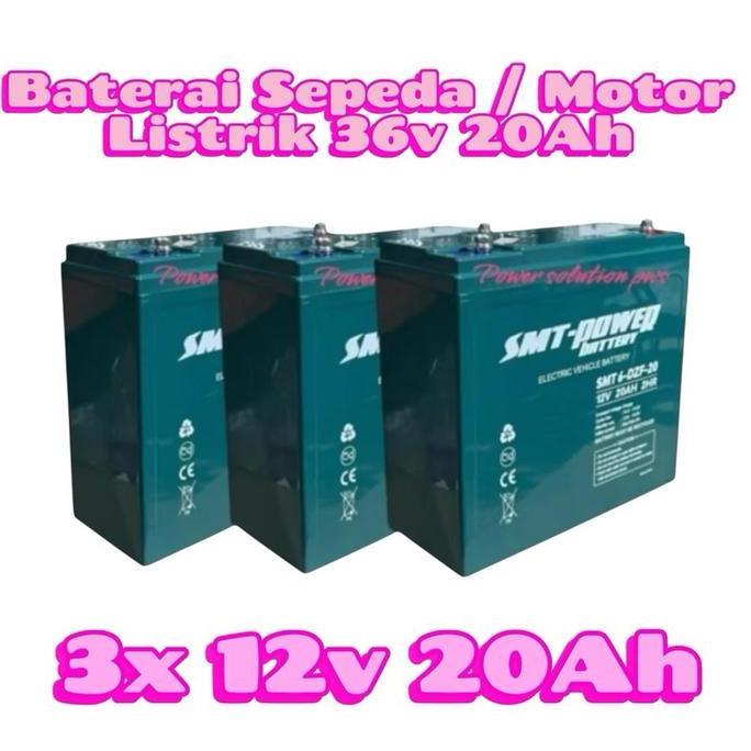 Baterai Sepeda Motor Listrik Selis U-winfly 36V 20AH ( 3pcs 12v 20Ah / 3x 6-DZF-20 ) Merk SMT POWER 